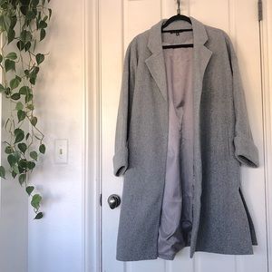Gray Oversized Mid-Length Coat
